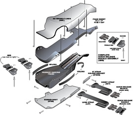 Illustrative drawing showing ow to put knee pad together by David Guillemette.